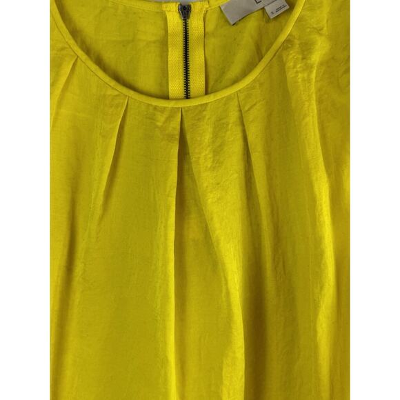 Ann Taylor LOFT Textured Cap Sleeves Blouse, Canary Yellow, Sz: S, 58-18 - Picture 10 of 16